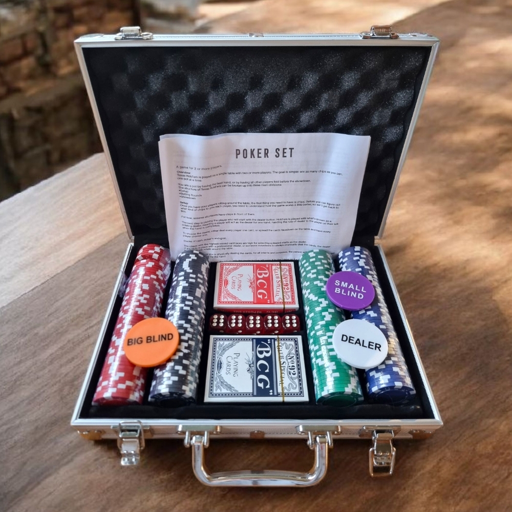 Poker Chips Set for Texas Holdem, Blackjack Tournaments with Aluminum Case